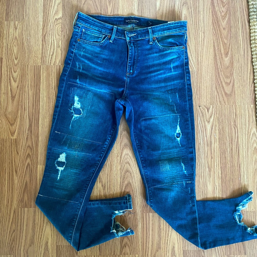 Lucky brand detailed distressed jeans